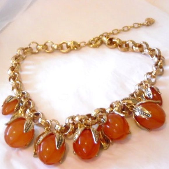 R. J, Graziano "Floral Exotica" Bead and Leaf Charm Necklace - Picture 3 of 5